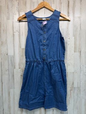 NWT Girls Evsie Blue Soft Denim Sleeveless Jumper Shorts Romper Girls XL 13/14